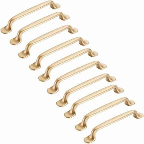 10pcs Poignée de placard doré 128mm-Poignée de meuble Cuisine Armoire Porte Poignées Placard