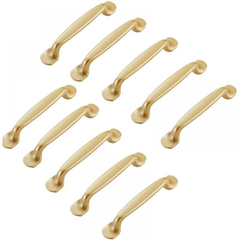 10pcs Poignée de placard doré 96mm-Poignée de meuble Cuisine Armoire Porte Poignées Placard