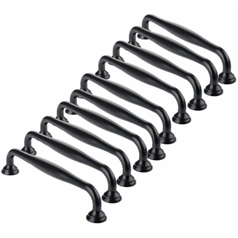 Poignée de meuble-10pcs Poignée de Porte Noir Bâton Cuisine Armoire Tiroir Chambre Tirer Entraxe 96mm Poignée de meuble-10pcs Poignée de Porte Noir Bâton Cuisine Armoire Tiroir Chambre Tirer Entraxe 96mm