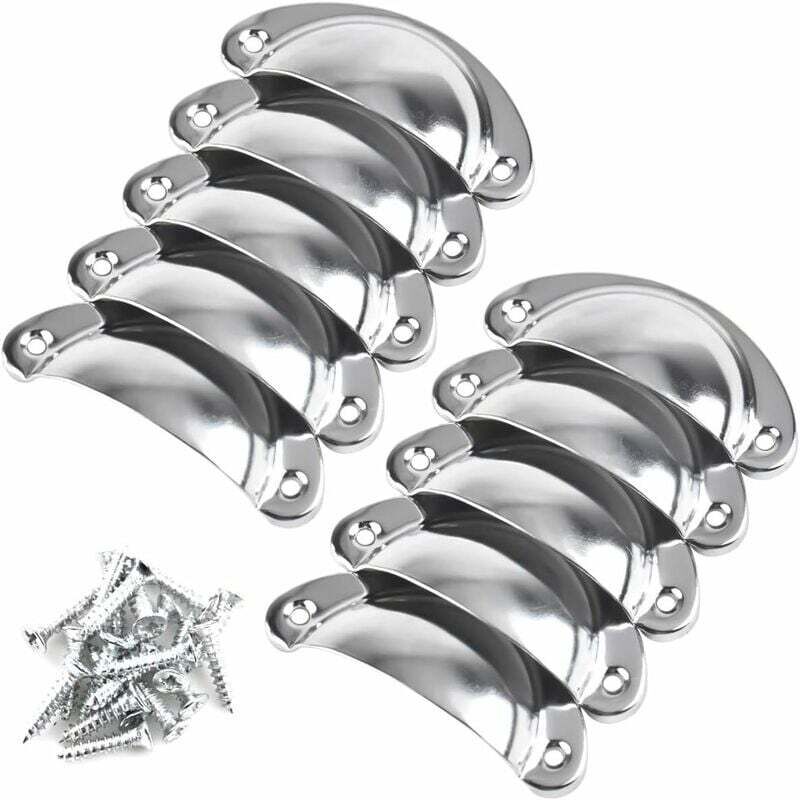 Dpzo - 10pcs Poignée de Tiroir Vintage, Bouton de Porte en Forme de Coquille, Décoration Rétro pour Meuble