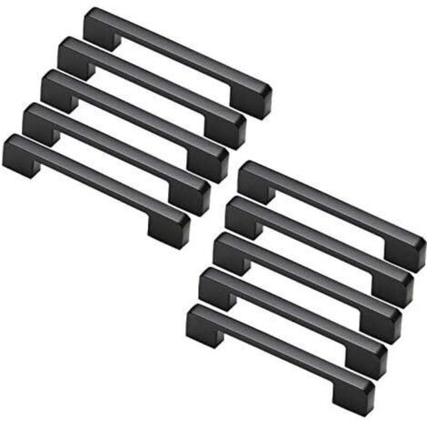10pcs poignée meuble entraxe 128m-poignée porte cuisine noire poignee barre meuble poignee de cuisine noire