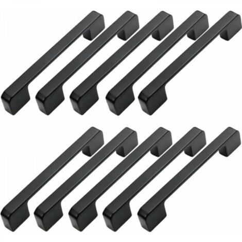 10pcs Poignée Meuble Entraxe 128mm-Poignée Porte Cuisine Noire Poignee Barre Meuble Poignee De Cuisine Noire 128mm