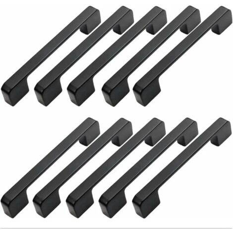 10pcs Poignée Meuble Entraxe 160mm-Poignée Porte Cuisine Noire Poignee Barre Meuble Poignee De Cuisine Noire 160mm