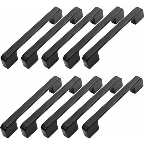 10pcs Poignée Meuble Entraxe 160mm-Poignée Porte Cuisine Noire Poignee Barre Meuble Poignee De Cuisine Noire 160mm