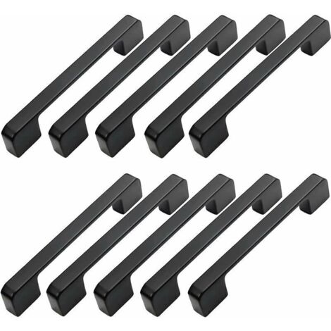 10pcs Poignée Meuble Entraxe 160mm-Poignée Porte Cuisine Noire Poignee Barre Meuble Poignee De Cuisine Noire 160mm