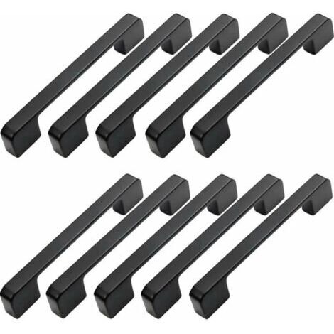 10pcs Poignée Meuble Entraxe 160mm-Poignée Porte Cuisine Noire Poignee Barre Meuble Poignee De Cuisine Noire 160mm