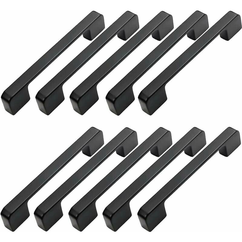 10pcs poignée meuble entraxe 96mm-poignée porte cuisine noire poignee barre meuble poignee de cuisine noire 96mm