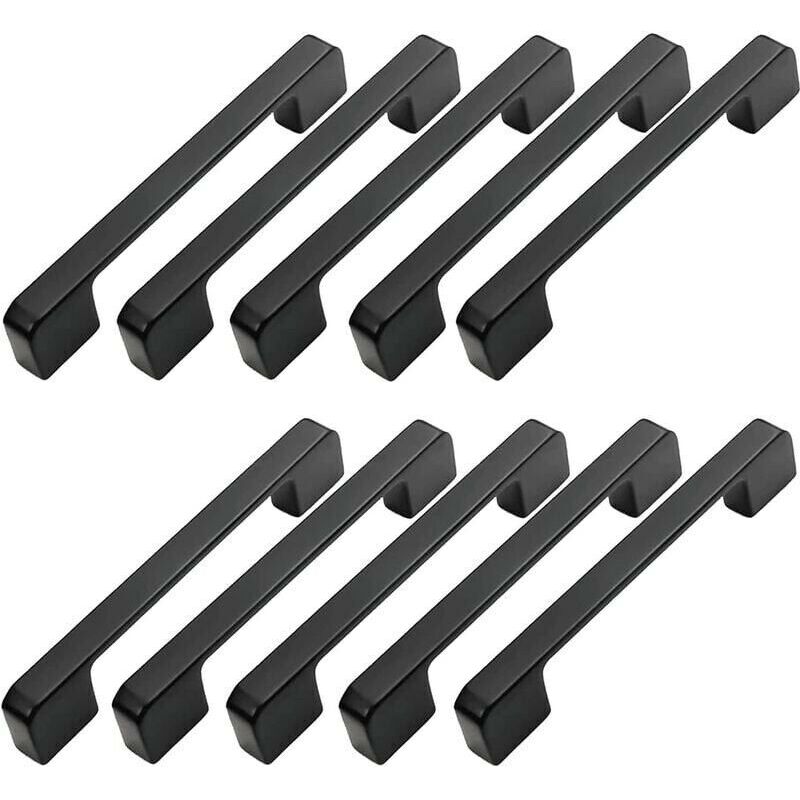 10pcs Poignée Meuble Entraxe 96mm-Poignée Porte Cuisine Noire Poignee Barre Meuble Poignee De Cuisine Noire 96mm