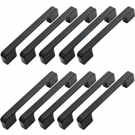 10pcs Poignée Meuble Entraxe 96mm-Poignée Porte Cuisine Noire Poignee Barre Meuble Poignee De Cuisine Noire 96mm