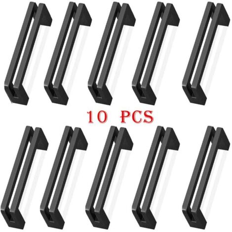 10Pcs poignée meuble entraxe 96mm poignée porte cuisine noire poignee barre meuble poignee de cuisine noire pour Portes, Fenêtres, Tiroirs, Armoires, Réfrigérateurs