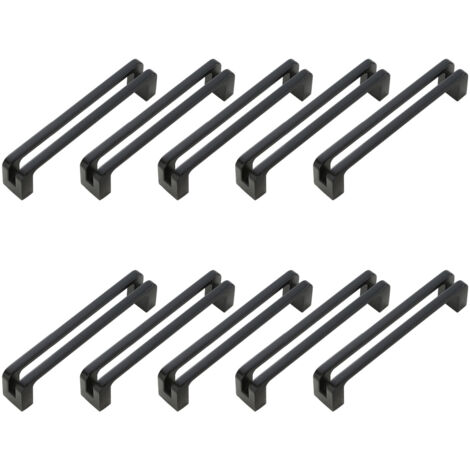 10Pcs poignée meuble entraxe 96mm poignée porte cuisine noire poignee barre meuble poignee de cuisine noire pour Portes, Fenêtres, Tiroirs, Armoires, Réfrigérateurs