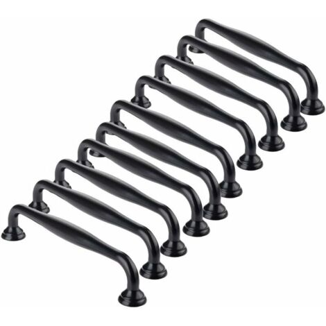 10pcs poignée meuble Noir -poignee de meuble cuisine noir Poignées de porte Tiroir Chambre entraxe 96mm，Poignées pour armoires-penderies-LIAIKI