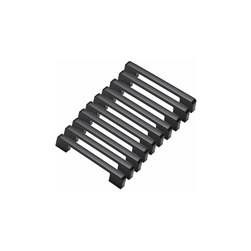 10pcs poignées de porte noir en Alliage de Aluminium Poignées t Bar Bâton Cuisine Armoire Entraxe de Trous 160mm
