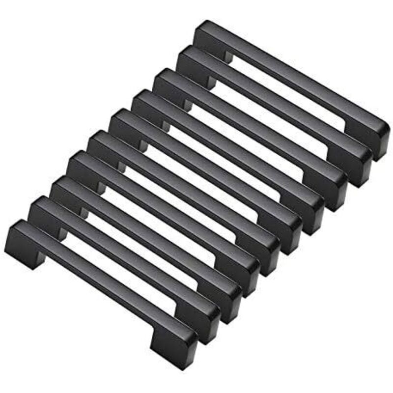 10pcs poignées de porte noir en Alliage de Aluminium Poignées t Bar Bâton Cuisine Armoire Entraxe de Trous 160mm