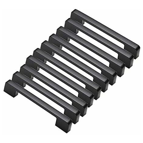 UMNUOU DENUOTOP 10pcs poignées de porte noir en Alliage de Aluminium Poignées T Bar Bâton Cuisine Armoire Entraxe de Trous 160mm