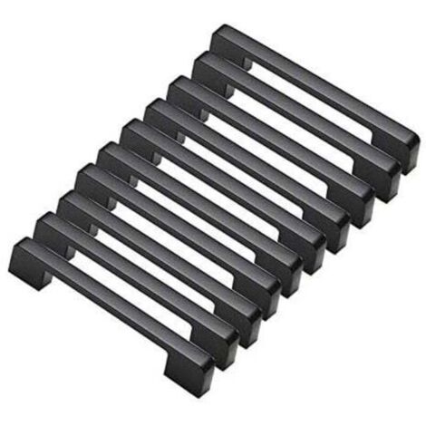 10pcs poignées de porte noir en Alliage de Aluminium Poignées T Bar Bâton Cuisine Armoire Entraxe de Trous 160mm