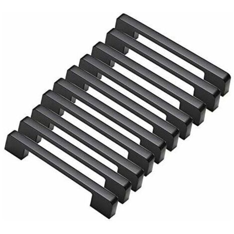 10pcs poignées de porte noir en Alliage de Aluminium Poignées T Bar Bâton Cuisine Armoire Entraxe de Trous 160mm