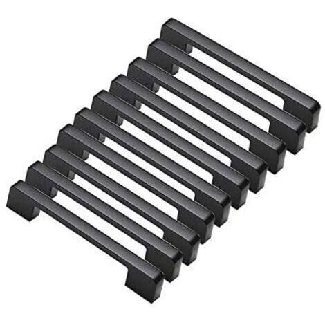 10pcs poignées de porte noir en Alliage de Aluminium Poignées T Bar Bâton Cuisine Armoire Entraxe de Trous 160mm