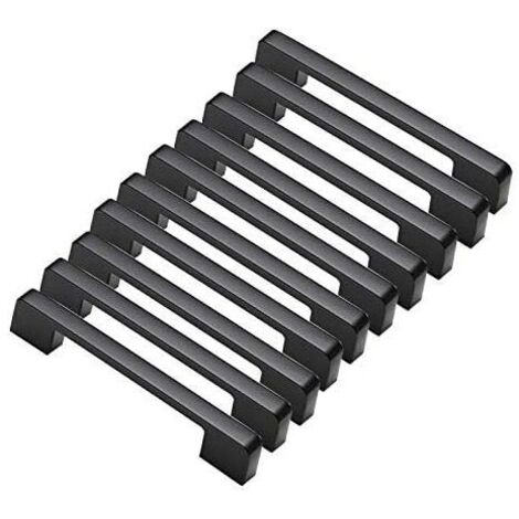 10pcs poignées de porte noir en Alliage de Aluminium Poignées T Bar Bâton Cuisine Armoire Entraxe de Trous 160mm