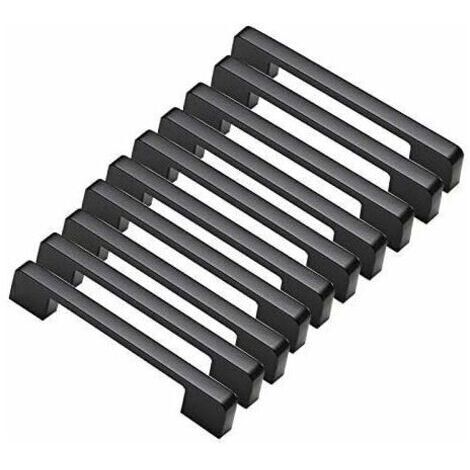 10pcs poignées de porte noir en Alliage de Aluminium Poignées T Bar Bâton Cuisine Armoire Entraxe de Trous 160mm