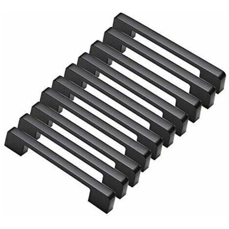 10pcs poignées de porte noir en Alliage de Aluminium Poignées T Bar Bâton Cuisine Armoire Entraxe de Trous 160mm