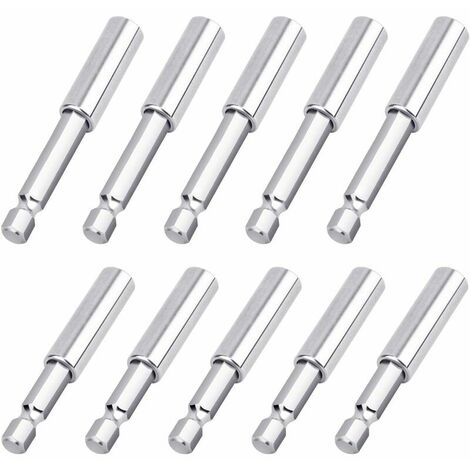 10PCS porte-embout magnétique, porte-embout magnétique fort, arbre hexagonal de 1/4 po, convient pour tournevis sans fil/perceuse électrique/tournevis à percussion/porte-embout Tournevis