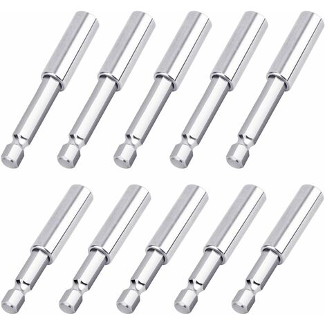 10PCS porte-embout magnétique, porte-embout magnétique fort, arbre hexagonal de 1/4 po, convient pour tournevis sans fil/perceuse électrique/tournevis à percussion/porte-embout Tournevis