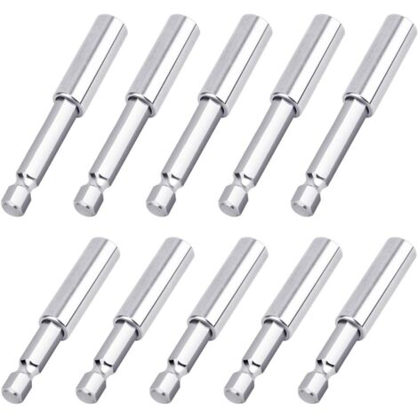 10PCS porte-embout magnétique, porte-embout magnétique fort, arbre hexagonal de 1/4 po, convient pour tournevis sans fil/perceuse électrique/tournevis à percussion/porte-embout Tournevis