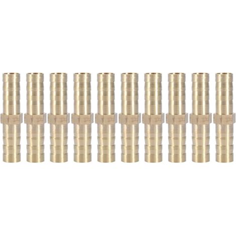 10pcs Raccord, Laiton, Barbelé, Droit, 2 Voies, 8mm, Pour Eau, Gaz