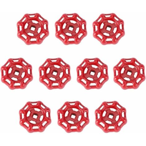 10pcs Replacement Handwheel Ball Holder Water Pipe Faucet Cast Iron Stop Handle Replacement Outdoor Faucet Hose Metal Handle 6  6mm Red