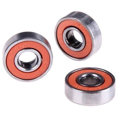 10pcs roulement à billes 608rs rainure profonde en acier roulements de roue Skateboard arbres de voiture de scooter poulie roue arbr