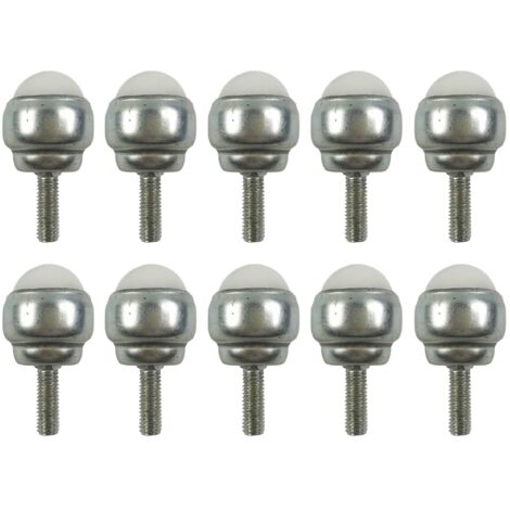 10Pcs Roulettes À Billes Pivotantes, Rouleau en Acier Au Carbone Avec Tige Filetée M5, Mini Industriel Roue Universelle À Roulement À Billes pour Meubles, Bandes Transporteuses (2 Nylonkugel)
