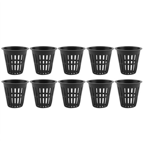 10pcs/Set Durable Safe Plastic Hydroponic Basket Cup for Garden Balcony Planting(Black)