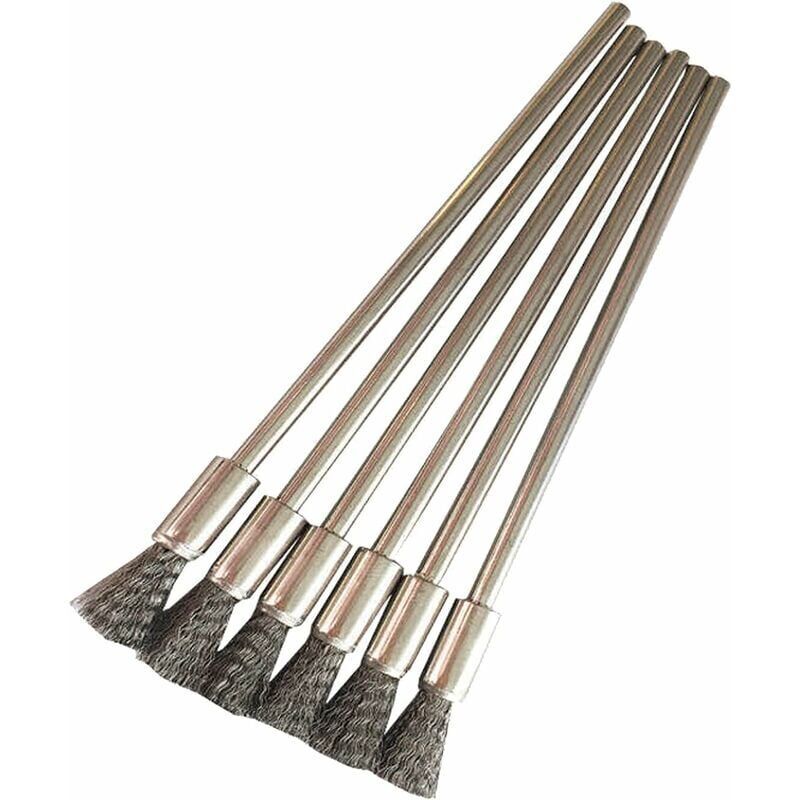 10Pcs Stainless Steel Wire Cleaning Fine Brush Wire Brush Pen Paint Removal Tips Rust Polishing Rotary Tool Accessory 10Mm