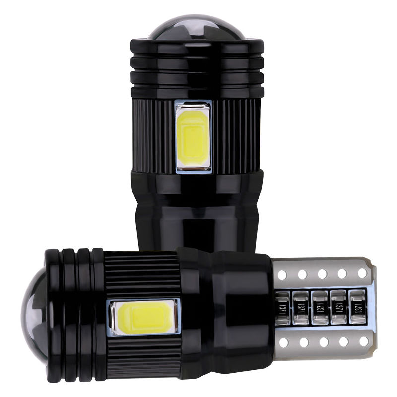 10Pcs T10 Ampoules Led 12V 6Smd 5730 Ampoule Led 6Led Blanc Ultra Lumineux Lampe Pour Interieur De Voiture Dome Citee Avec La Permission De Porte
