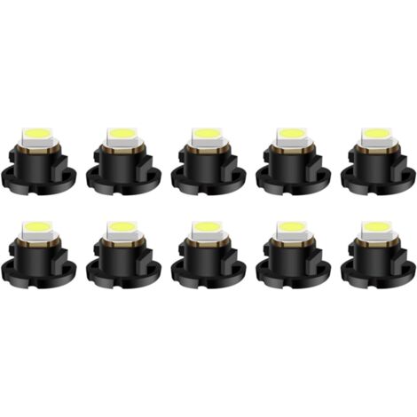 10PCS T4.2 Ampoules LED Wedge Dashboard Light, 1 SMD 6000K Blanc Intérieur Ampoules Voiture Auto Tableau De Bord Instrument Lecture