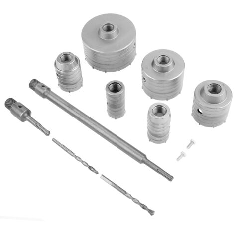 10Pcs TCT Core Drill Set SDS Plus Extension Shank Tungsten Maonnerie Trou Cutters