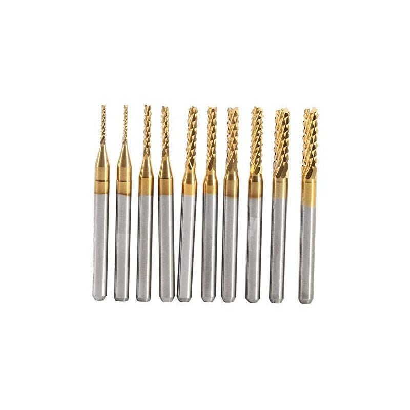 10Pcs Ti Drilling Cutter Cutting Tools Titanium cnc Carbide End Mill Set Milling Machine 1.0-3.0mm