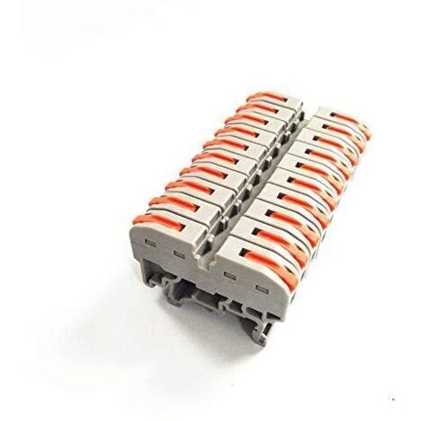 10PCS Type de rail de connexion rapide Bornier de type presse connecteur au lieu de UK2.5B Bornier avec barre de connexion, barre de marquage, vis
