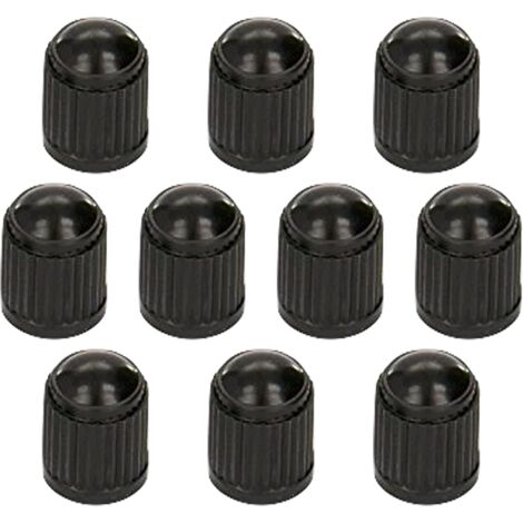 10pcs Tyre Valve Cap/Plastic Dust Caps/Cover Black for Universal fit Schrader Valves commonly used on Car Tyres, Bikes, Bicycles, Motorbikes Prams and Wheelbarrows(10 Valve Caps)