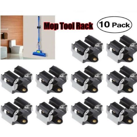 10Pcs Vadrouille Porte Balais Mural Support de Rangement Outils de Ménage et de Jardin