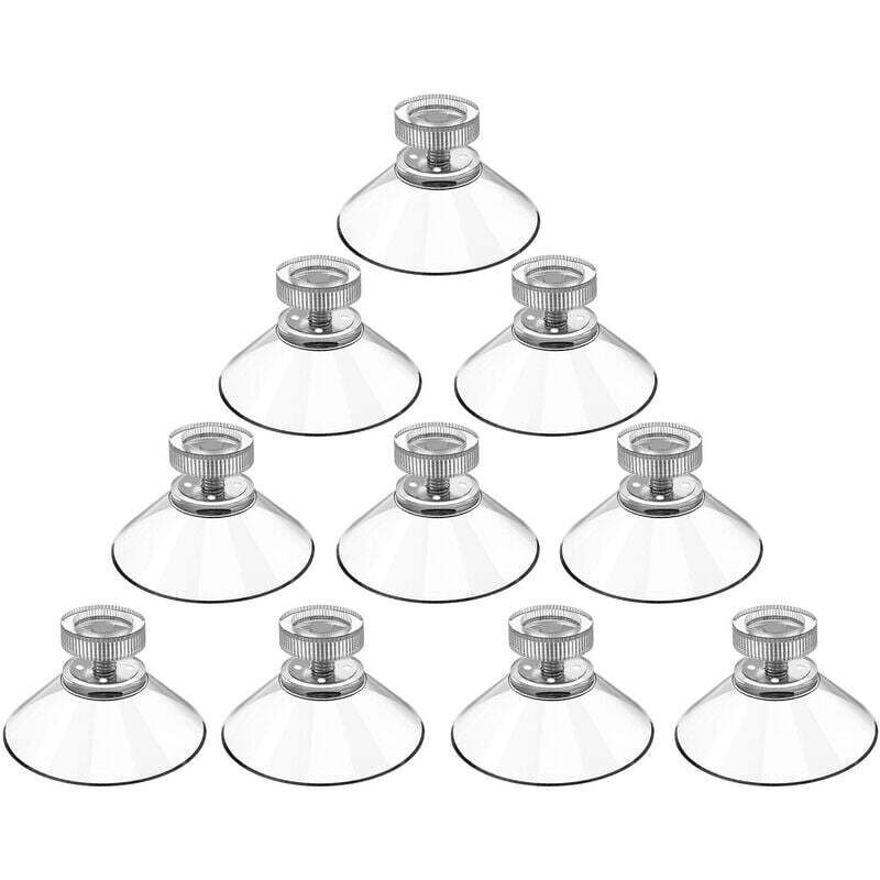 Shining House - 10pcs Ventouse Coupe Crochet en plastique Sucker Pad Holder 40mm ronde en silicone solide transparent avec écrou moleté pour Daily