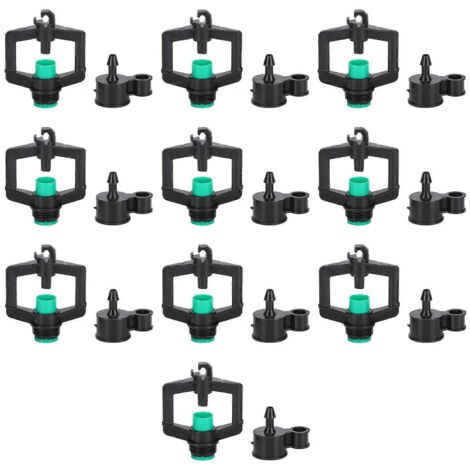 10pcs Watering Drippers 4mm Stable Plastic Irrigation Sprinkler Nozzles with Accessories for Gardening Agriculture