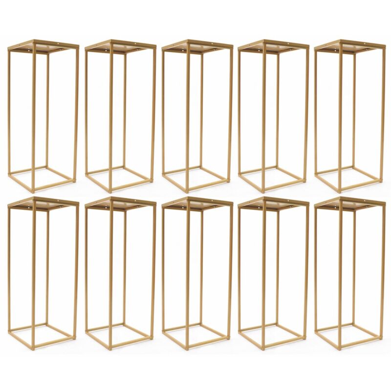 Senderpick - 10pcs Wedding Flower Stand Metal Geometric Centrepiece Art Column Tall Prop 80cm