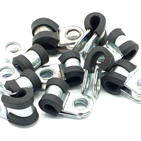 10pcs x 5mm câble p-clips revêtus de caoutchouc tuyau en acier p colliers