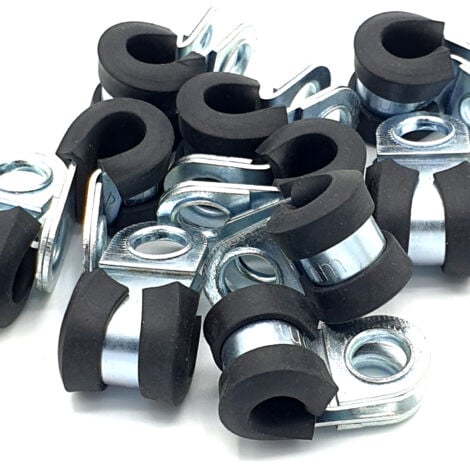 10pcs x 6mm câble p-clips revêtus de caoutchouc tuyau en acier p colliers
