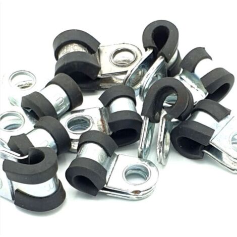 10pcs x 8mm câble p-clips revêtus de caoutchouc tuyau en acier p colliers