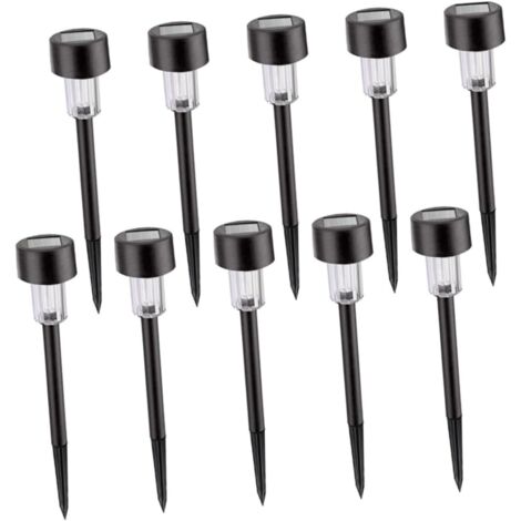 10pièces Lot De Lampes Torches Solaires à Piquet Pour Éclairage Extérieur
