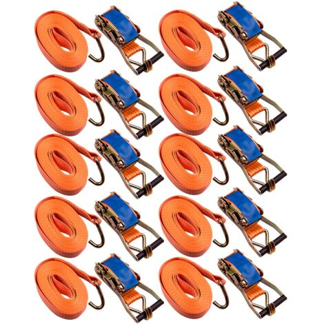 10PS 5TonX6M Tie down Heavy Duty Ratchet Fibbia Gancio Cinturino Carico Camion