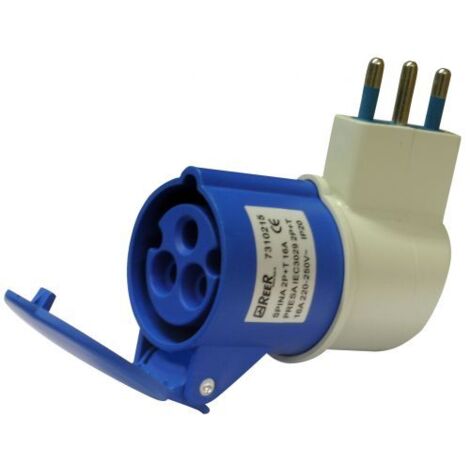 10PZ ADATTATORE INDUSTRIALE CEE spina civile/presa industriale 2P+T